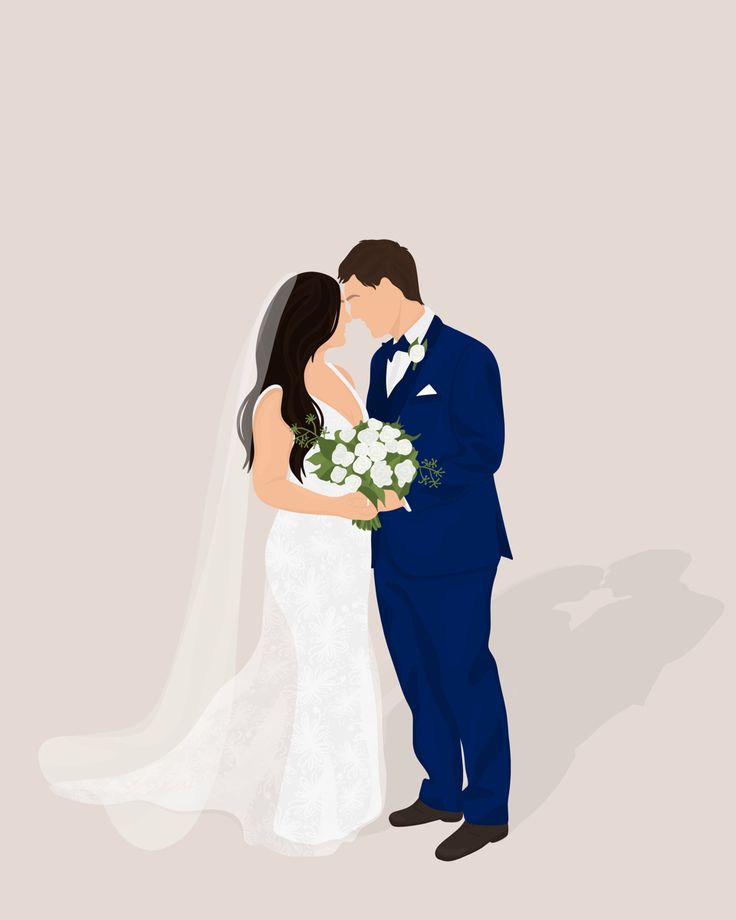 Ilustración de pareja con vestimenta formal